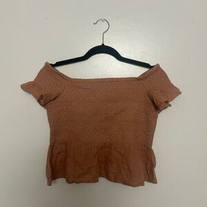 Women's Off-Shoulder Top - Tan